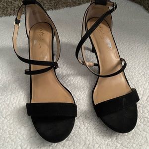 Black strapy heels